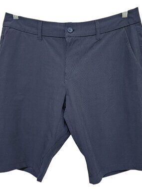 Hang Ten Mens Hybrid Walk Shorts Size 34 Navy Blue 5 pockets (2 zippered)